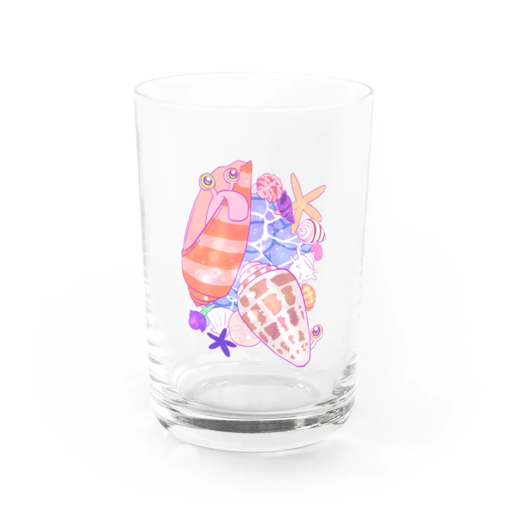 鳴虫山書房のマガキガイ☆ハッピーサマー Water Glass :front