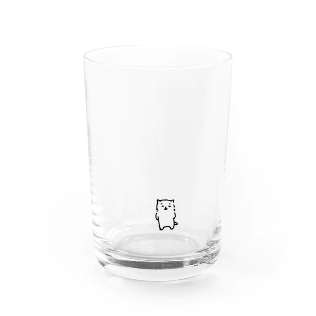 ふっくらボリサットの猫のバンちゃん Water Glass :front