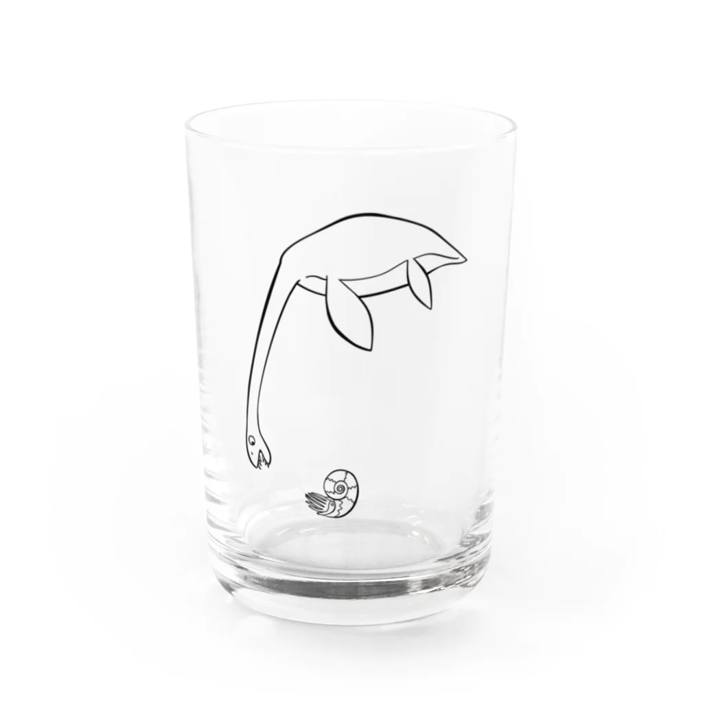 寺野ヒロシ商店のクビナガ、アンモさんに出会う Water Glass :front