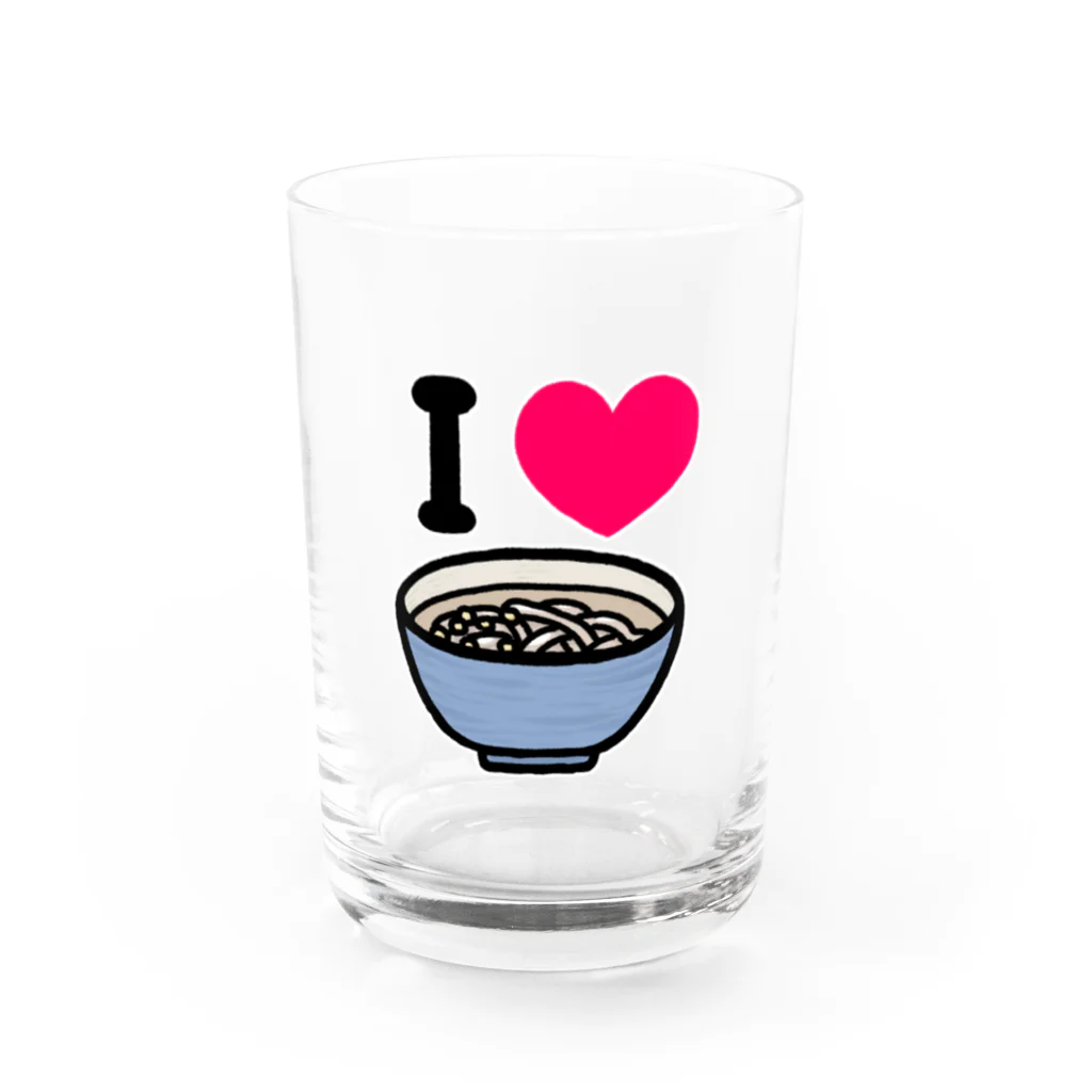 マォのアイラブうどん Water Glass :front