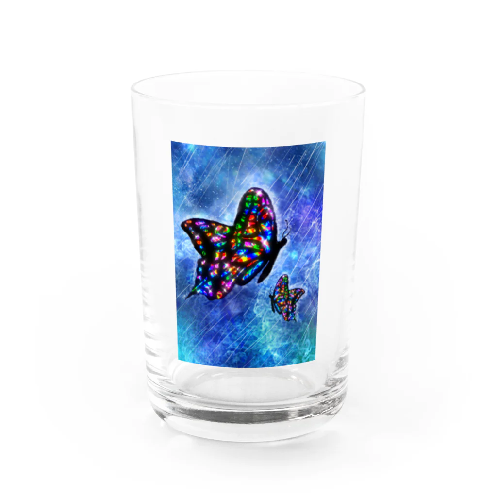 ヨッシー本舗のrain butterfly Water Glass :front