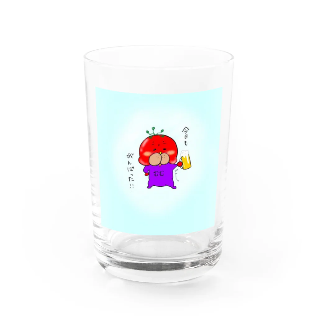 むむすけっ！！@ええぶに売っとるとこのお酒でごきげんなむむのすけ Water Glass :front