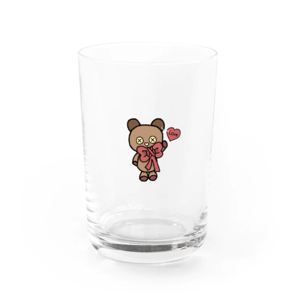 8083のTeddy Love(ハートタグ) Water Glass :front