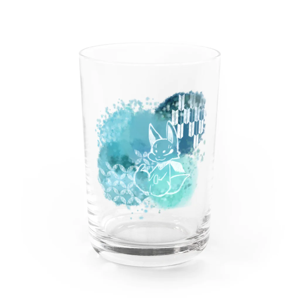 こっくり商店の夏な狐 Water Glass :front