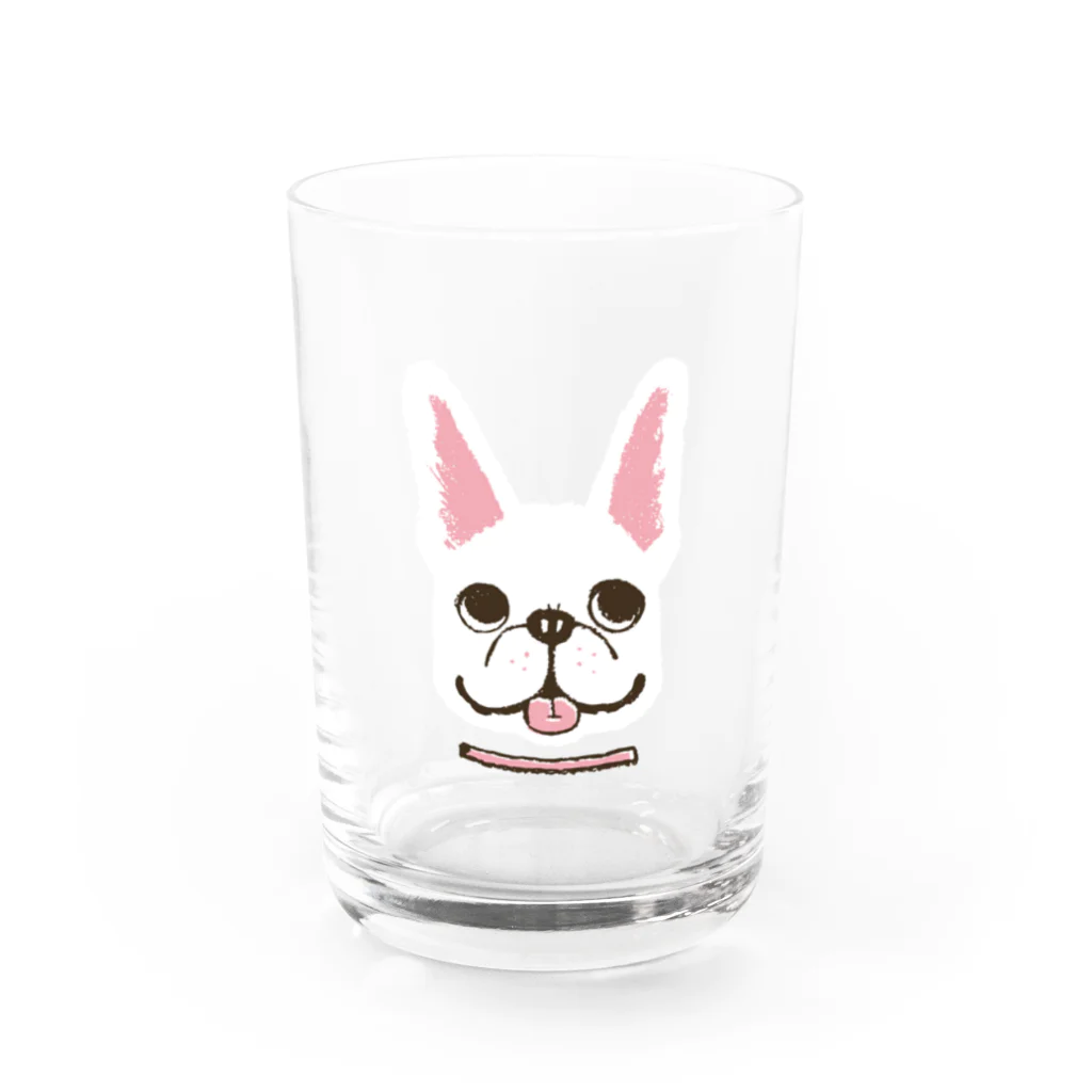 タバタ画房のフレンチブルドックくん　ホワイト Water Glass :front