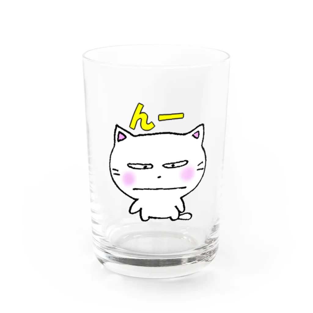 ema ショップの白猫のミャウ グラス前面