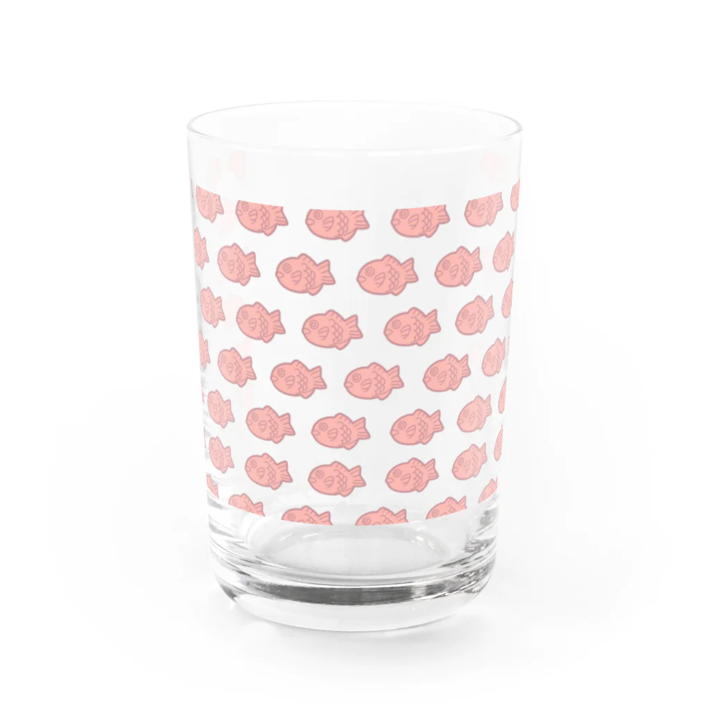 neuneunet.shopのピンクのたい焼き Water Glass :front