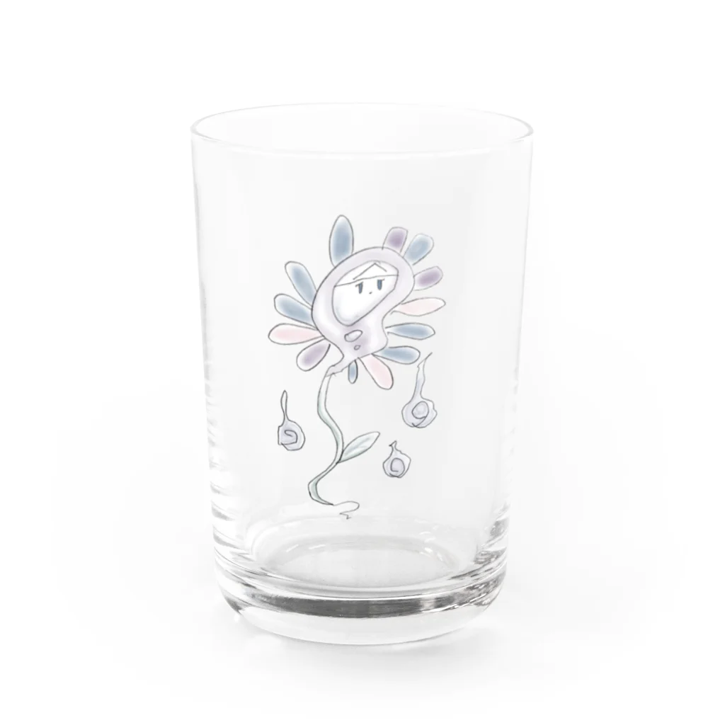 ゆーれー屋さん、墓場店のお花のお化けグラス Water Glass :front