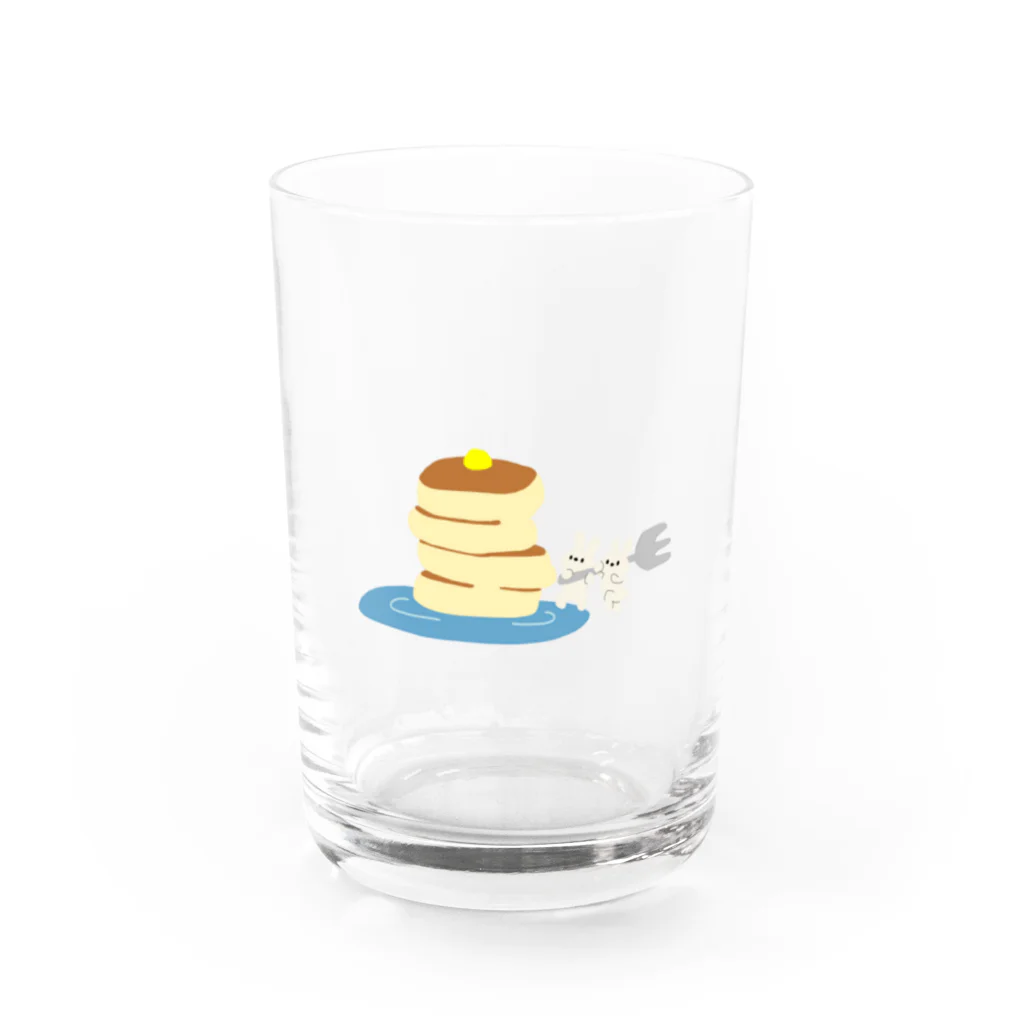 ラッタ工房のホットケーキとウサギ Water Glass :front