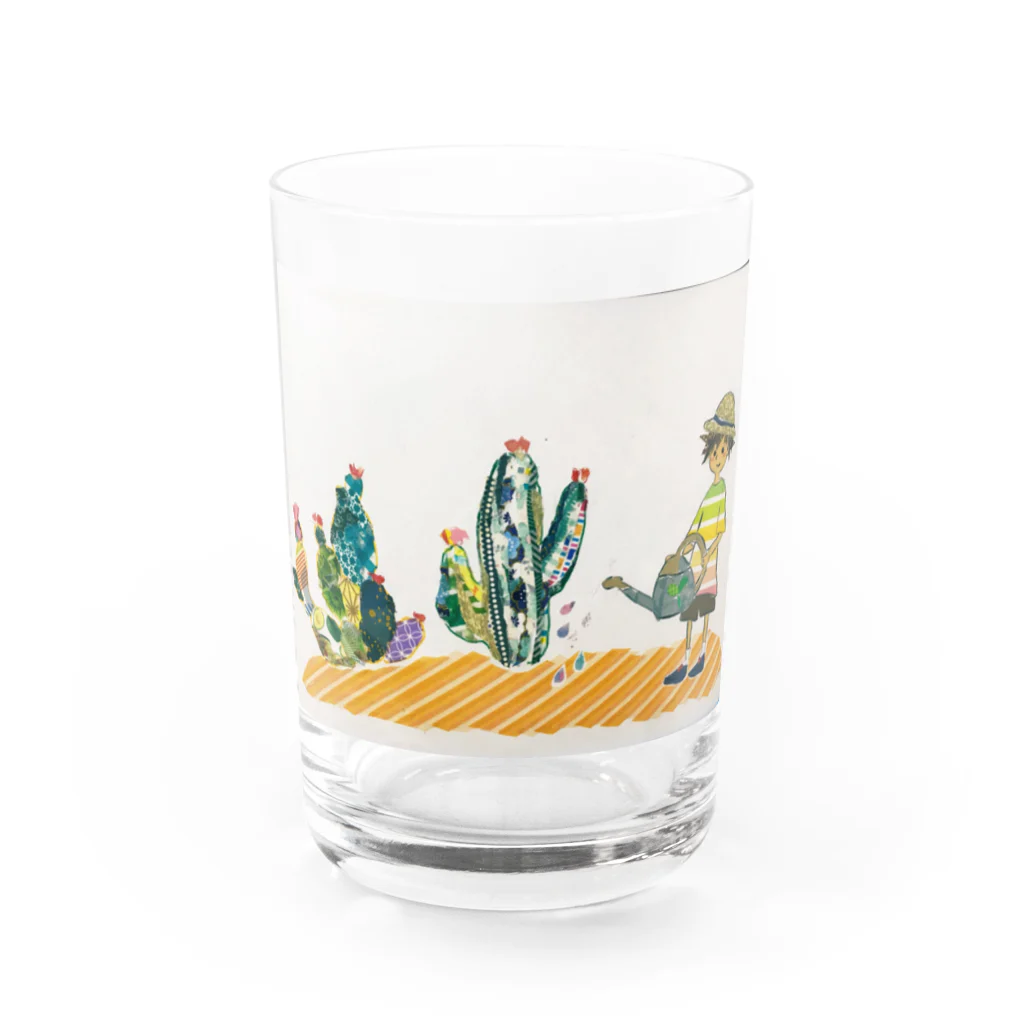 r_Waomのマステ絵サボテン Water Glass :front