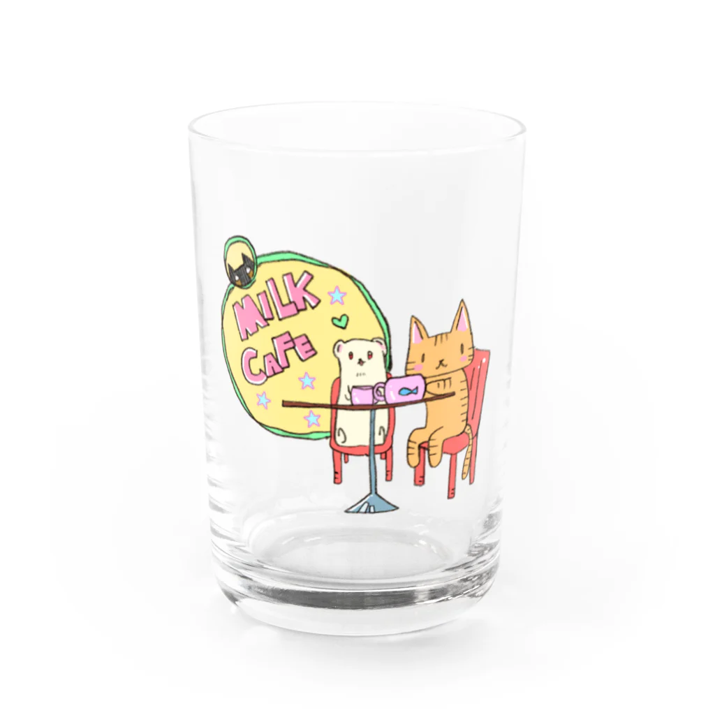 みるくま商店のミルクカフェ　 Water Glass :front