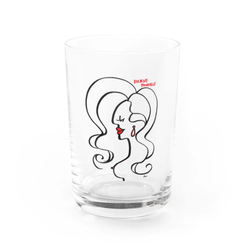 Omi ShopのBilieve yourself Water Glass :front