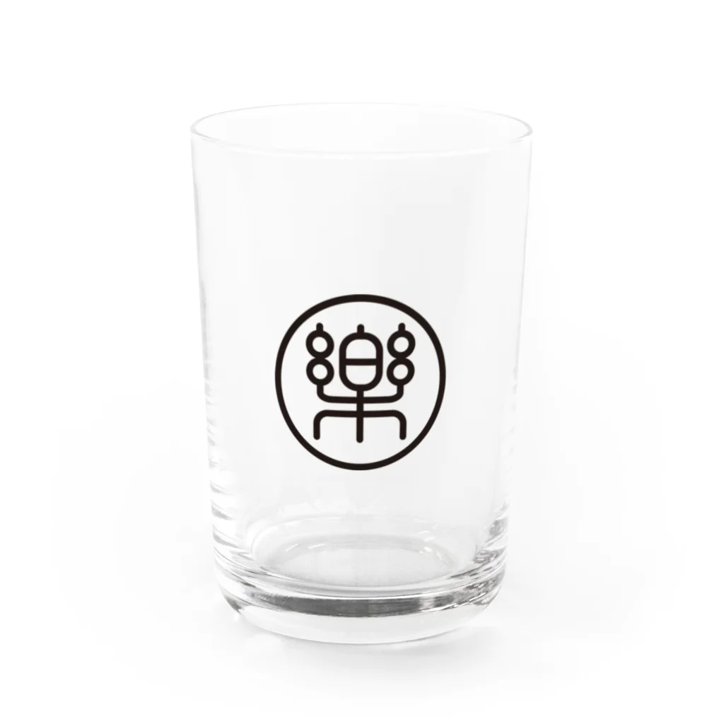 ざざちゅーおーかんの楽市ロゴ_ブラック Water Glass :front