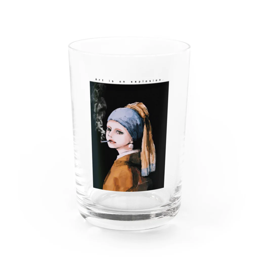 Ran.の真珠の耳飾りの少女#smoker Water Glass :front