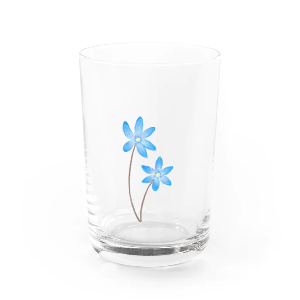 小さな星の庭の青いお花 Water Glass :front