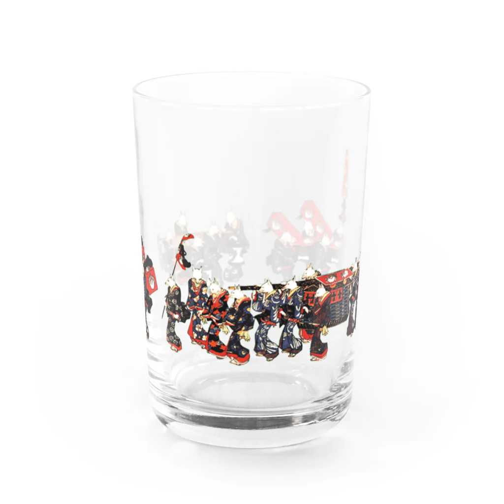 お針子ノブヲの歌川広重/狐の嫁入り Water Glass :front