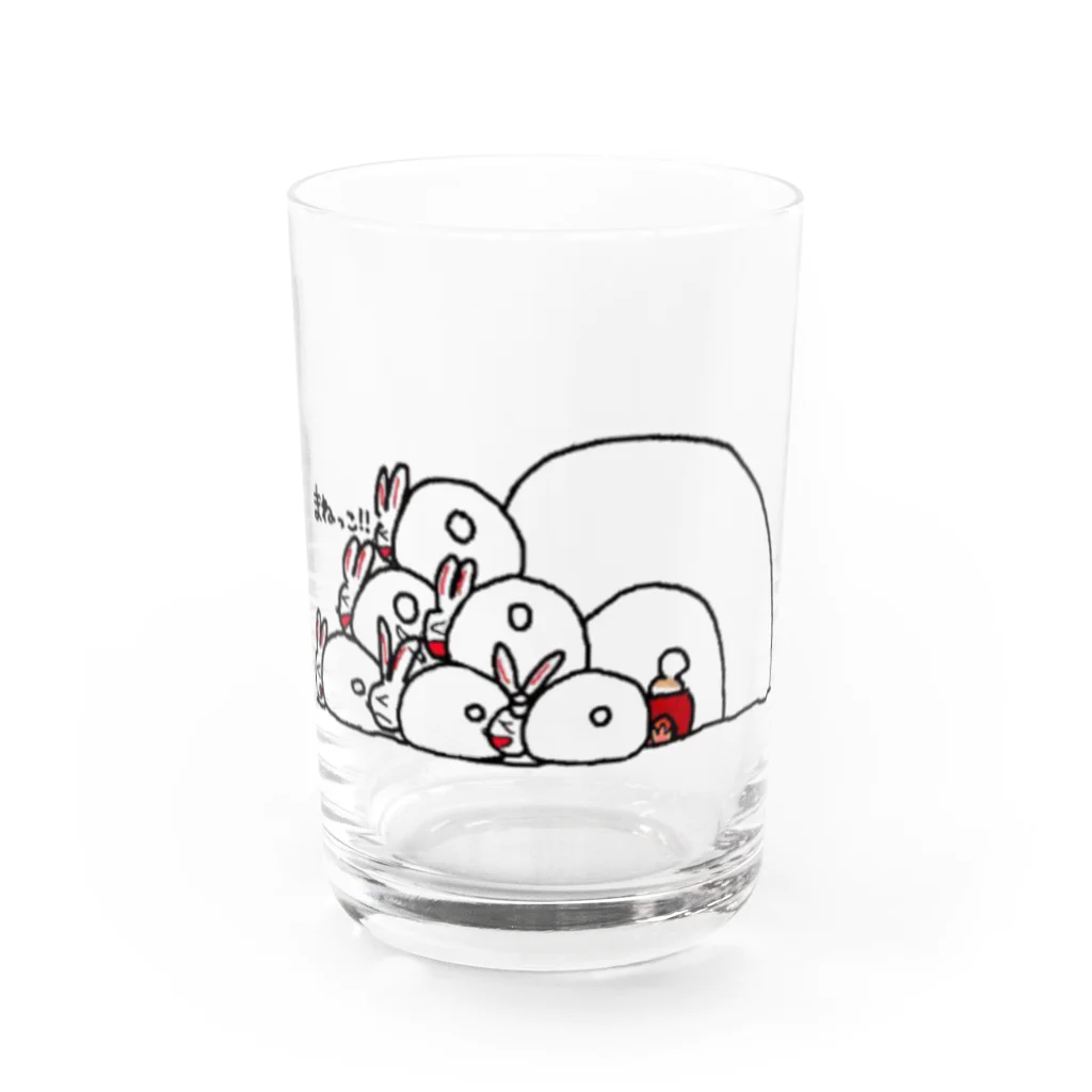 親ばかのかまくらのうさぎ Water Glass :front