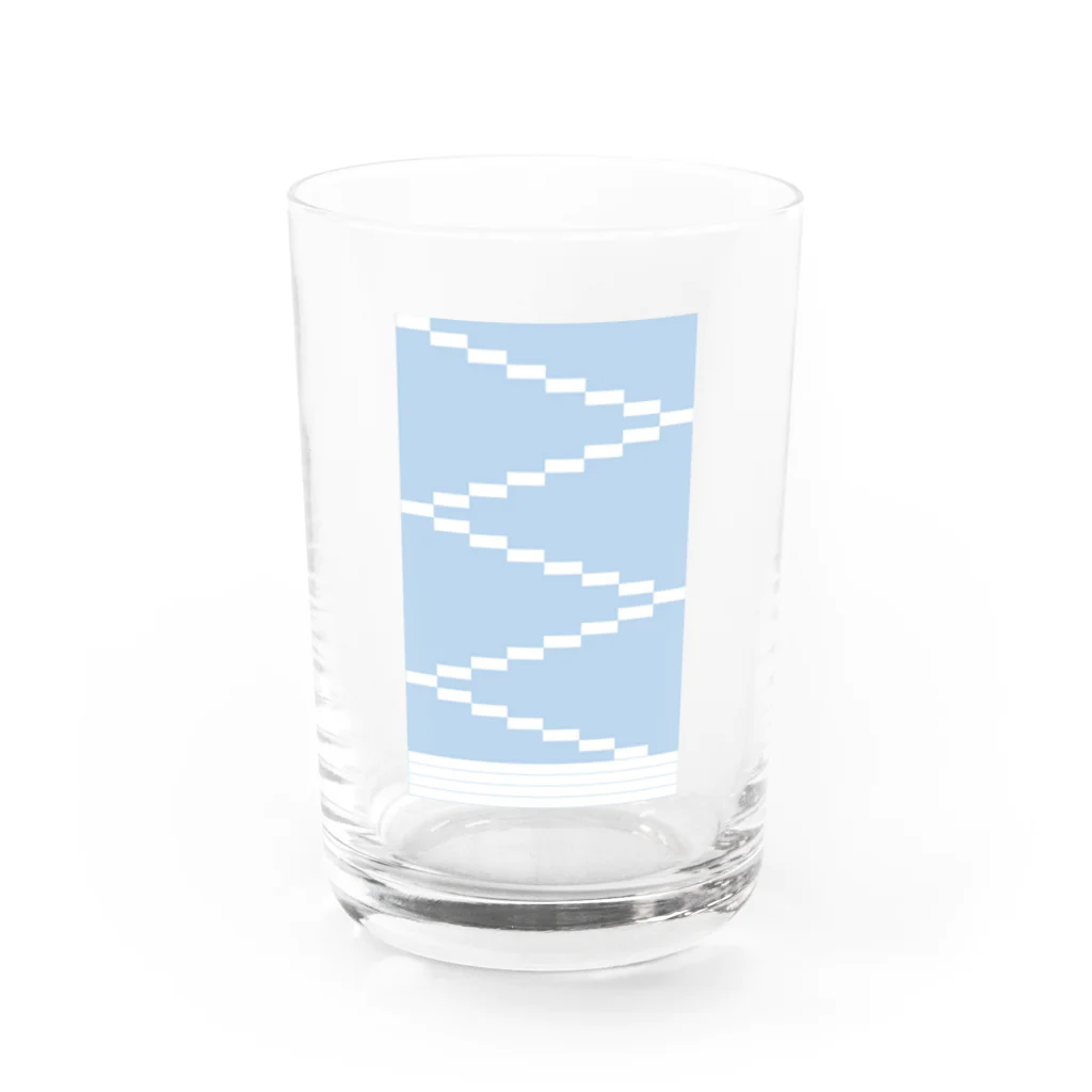 ○○の気分のスカイブルーと白の階段 Water Glass :front