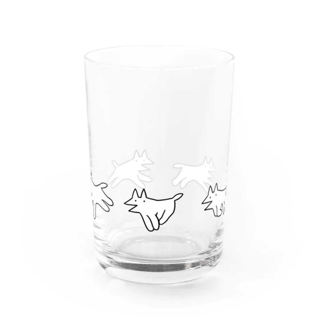 INU GOYAの走る犬 Water Glass :front