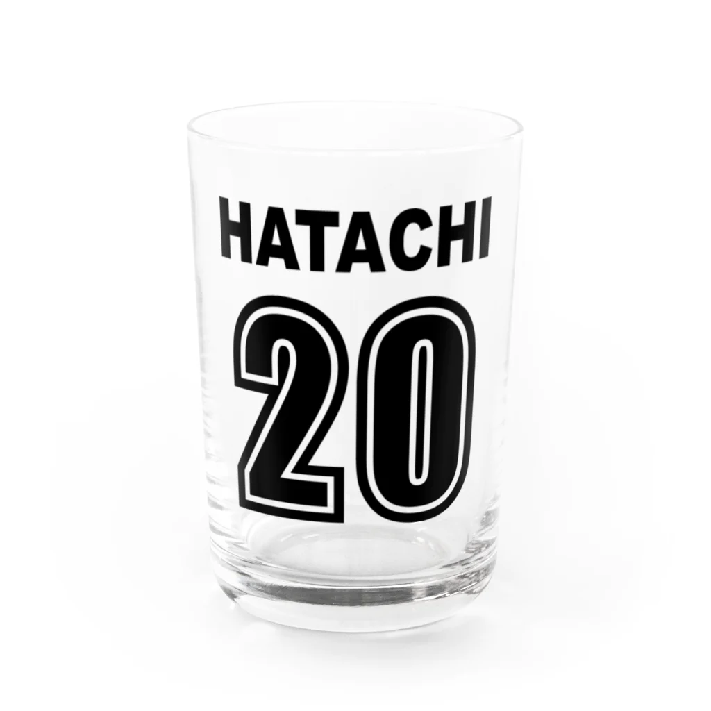 風天工房の背番号20歳（黒） Water Glass :front