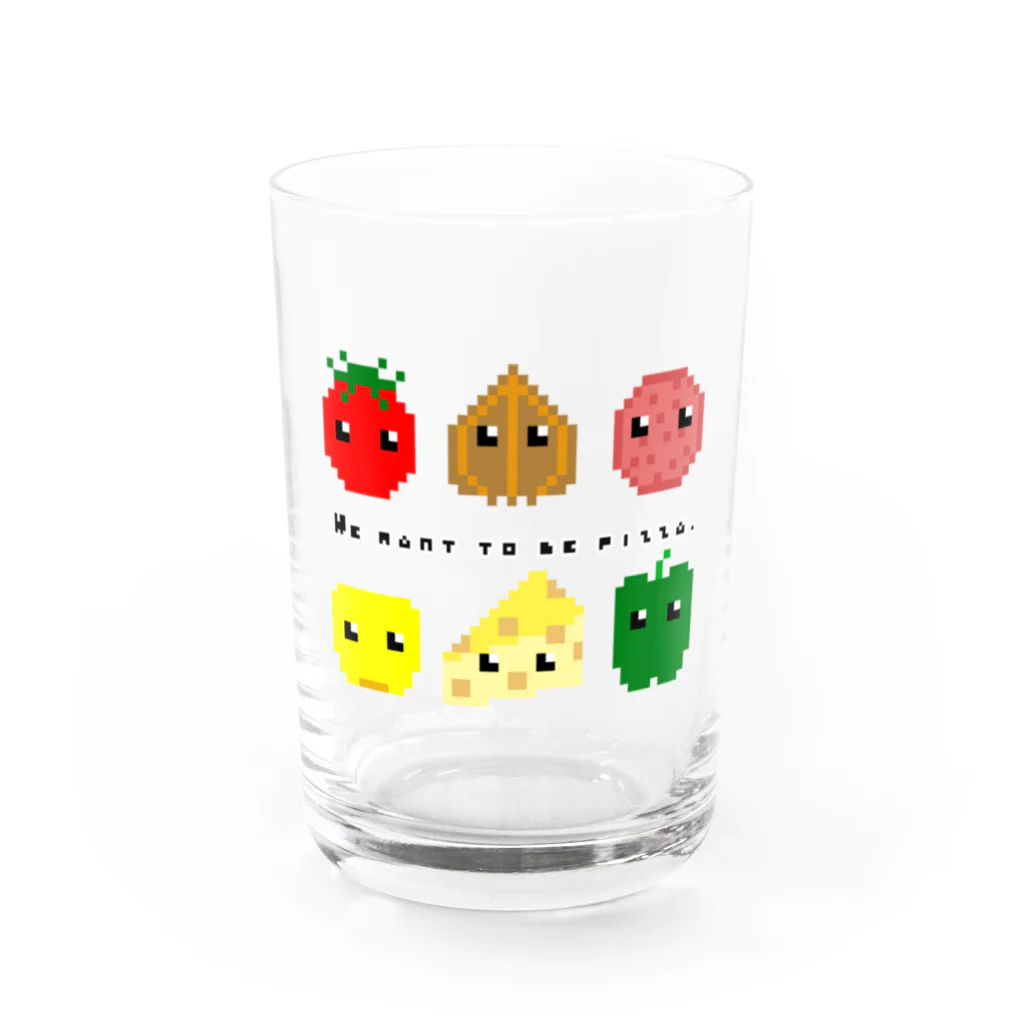 KANAMI_n_creationのWe want to be pizza. Water Glass :front