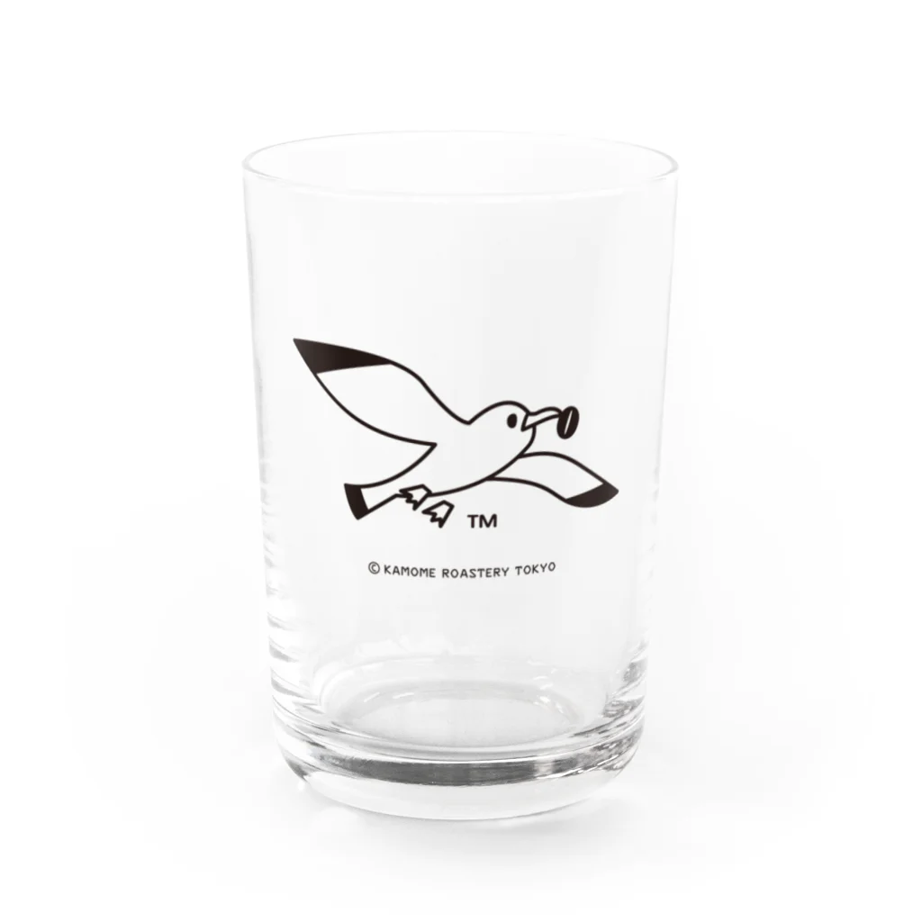 カモメロースタリ東京 Design Goods suzuri店☕️🐤の『カモメロースタリ東京』トレードマーク　グラス Water Glass :front