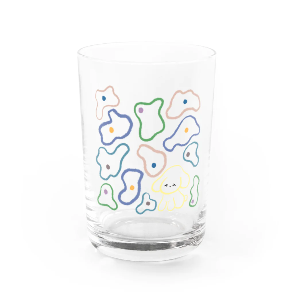 こまみこのおはなとすわるくん Water Glass :front