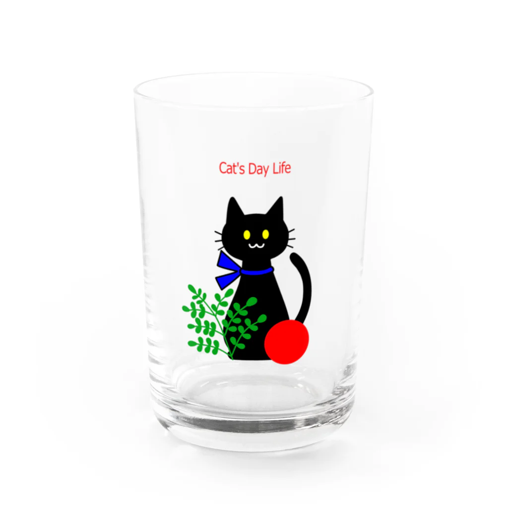 catdaylife.の猫の日暮らしのラッキーくん Water Glass :front