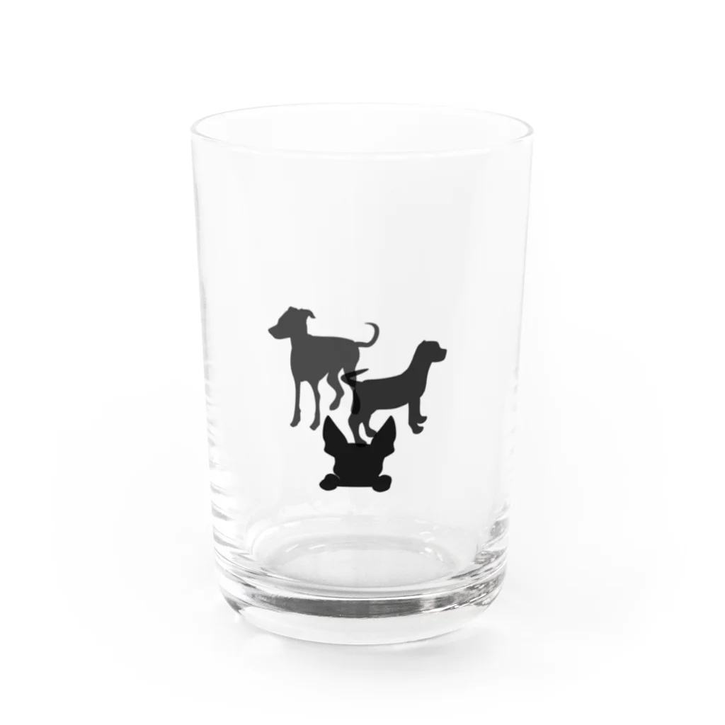 ふうふうたかの犬のシルエット Water Glass :front