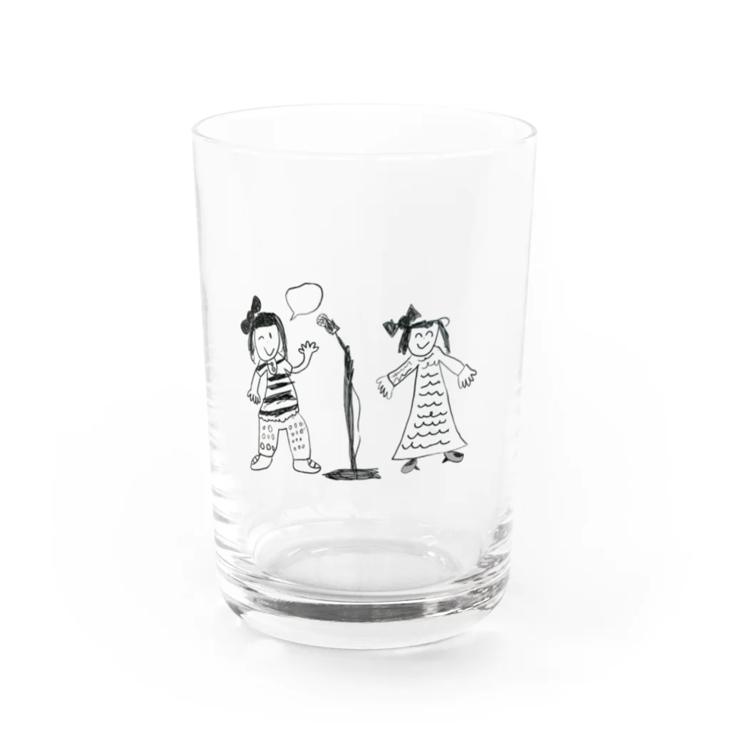 コミック&ブラックの女の子漫才 Water Glass :front