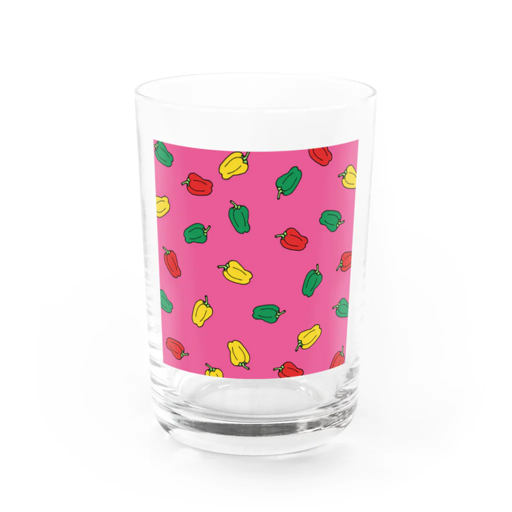 星華 -SEIKAcreate-のカラフルピーマン柄 Water Glass :front