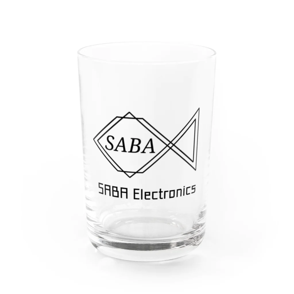 さば電子のSABAロゴ(白) グラス前面