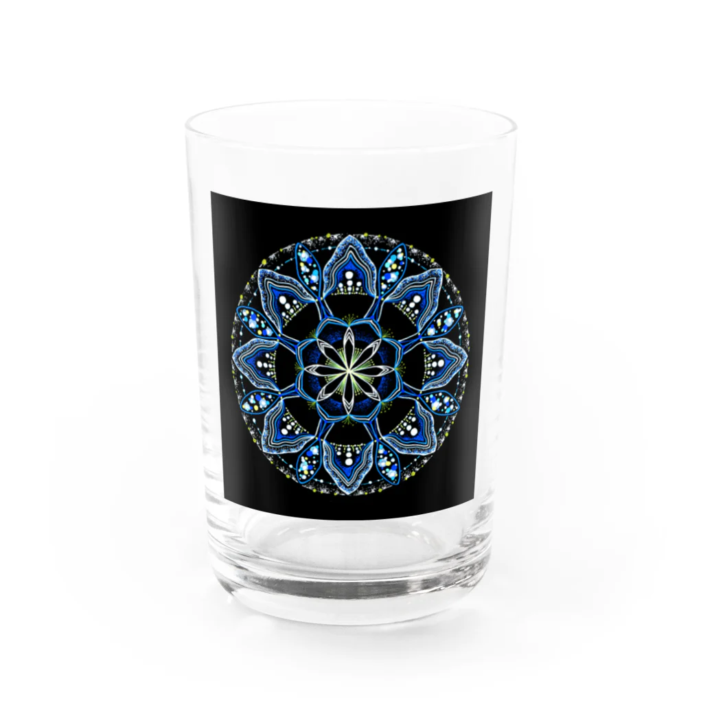 始季彩＠suzuriの薄氷−点描曼荼羅 Water Glass :front