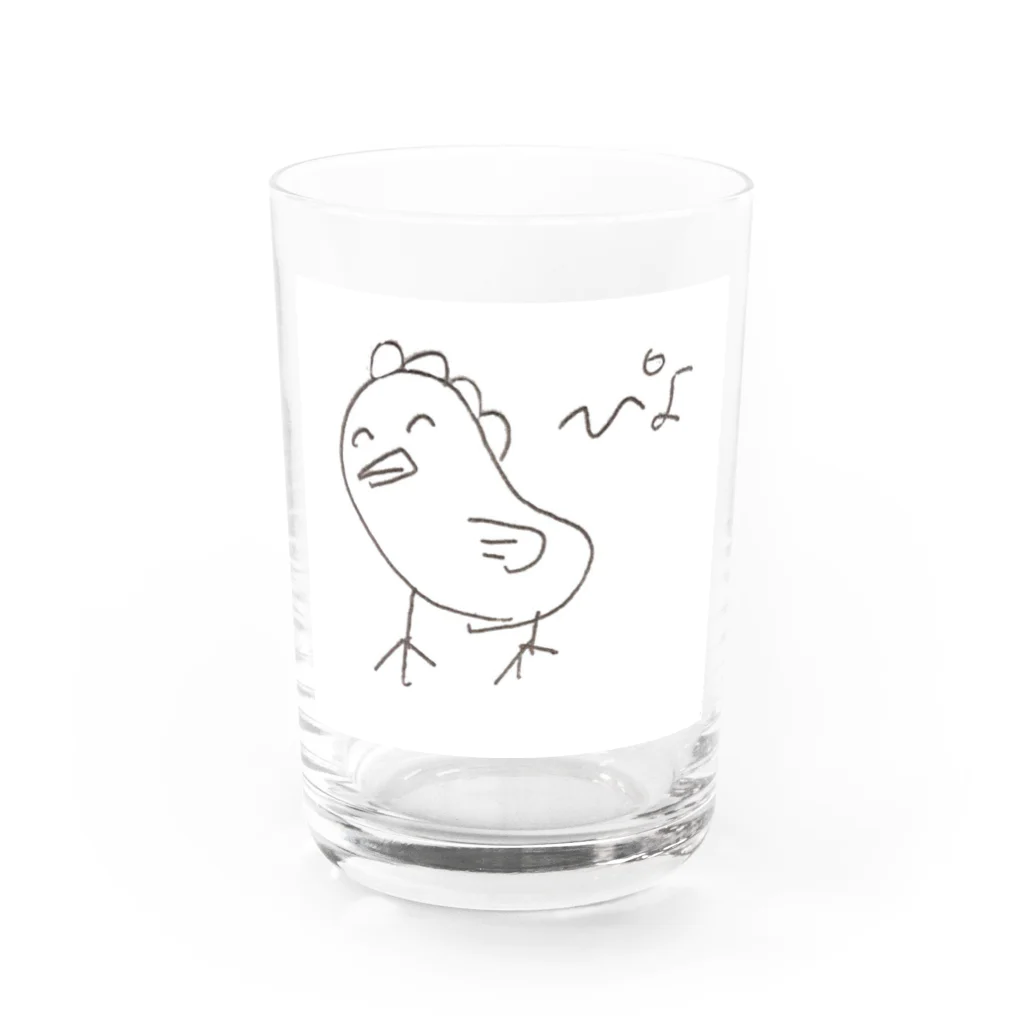 onakasuita4のにわとりさん Water Glass :front