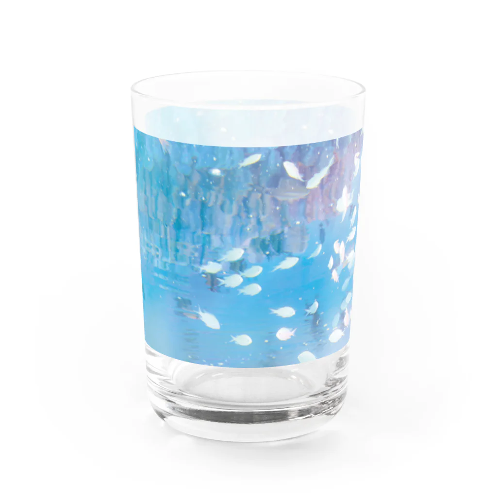 ぽとぽとショップの白ときどき黒の水中グラス Water Glass :front