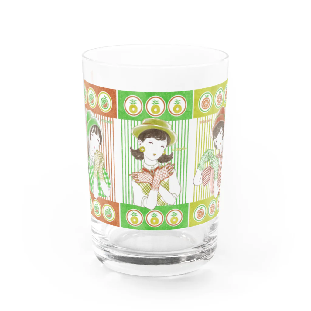 パライゾマートのフルーツ飴三姉妹 Water Glass :front