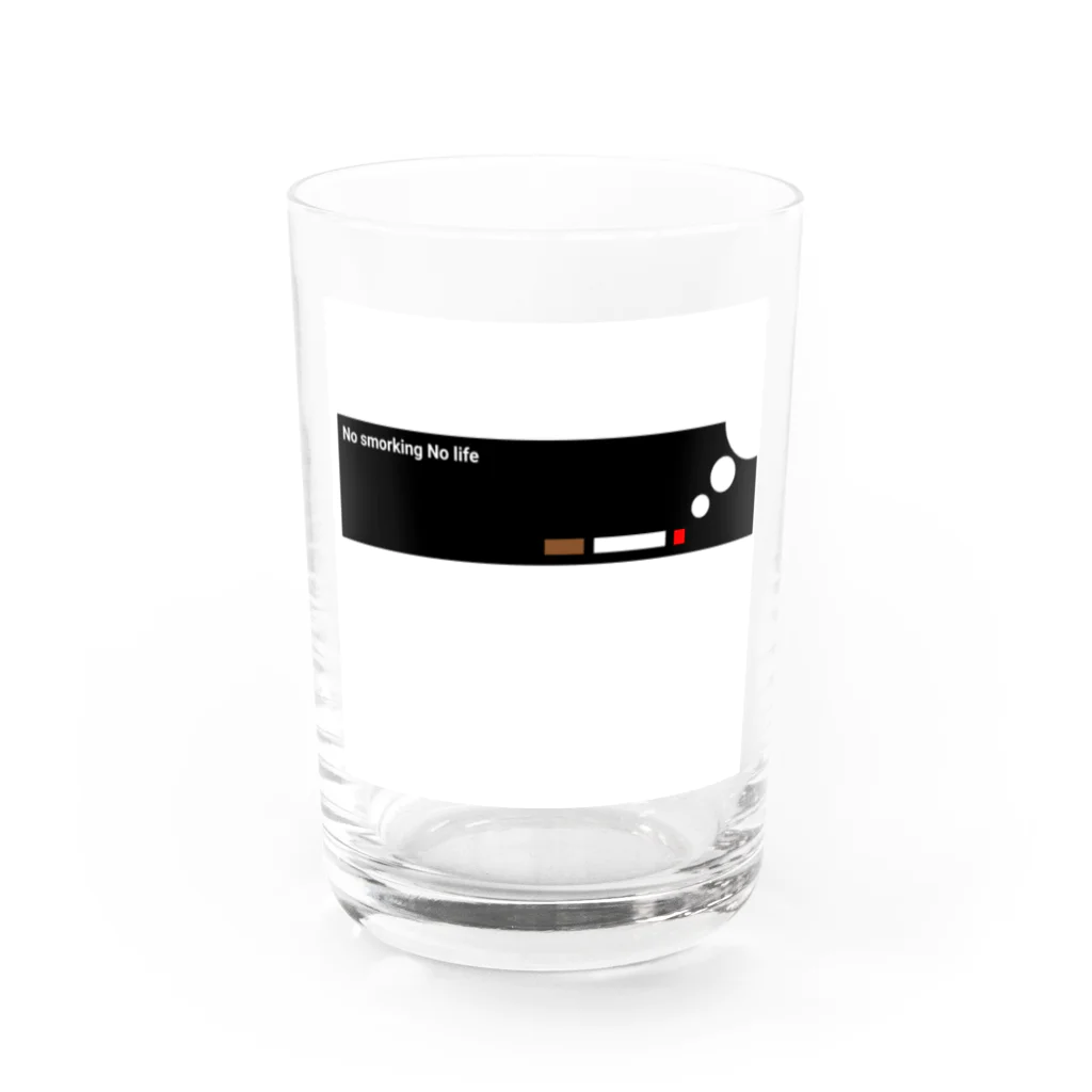 3ちぇりぃのNo smorking No life(文字入り) Water Glass :front