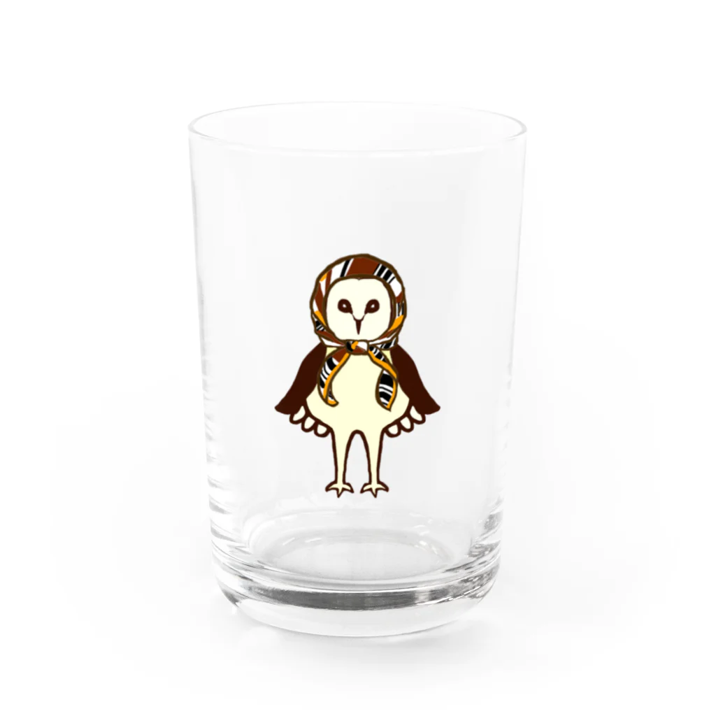 amyu-k フクロウセンターのマチコ巻きメンフクロウ Water Glass :front