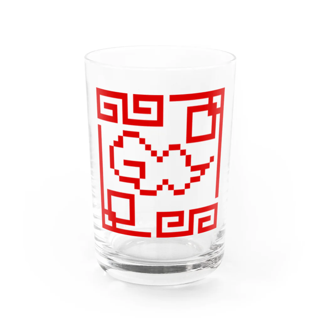 multiのチャイナ風 雲 ドット絵 Water Glass :front