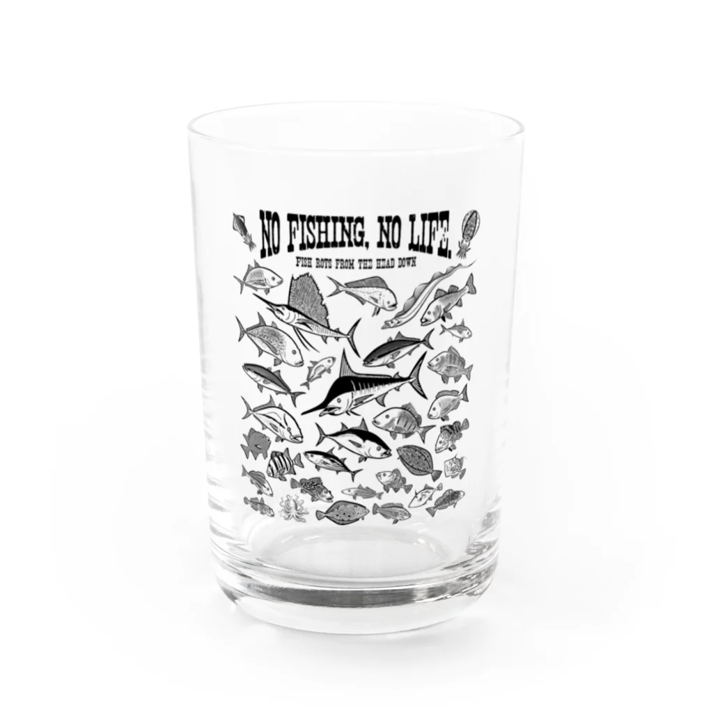 猫と釣り人のSaltwater fish_3K Water Glass :front