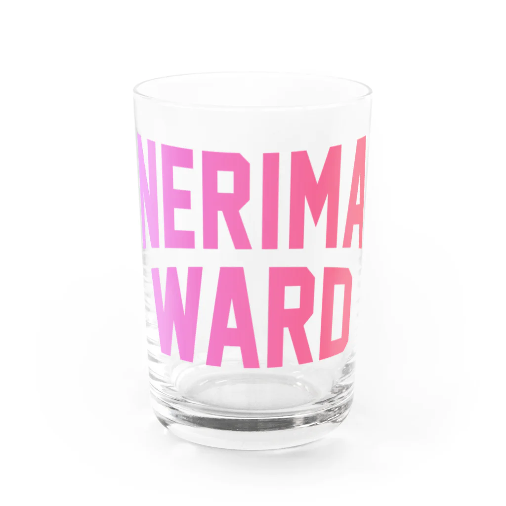 JIMOTOE Wear Local Japanの練馬区 NERIMA WARD ロゴピンク　 Water Glass :front