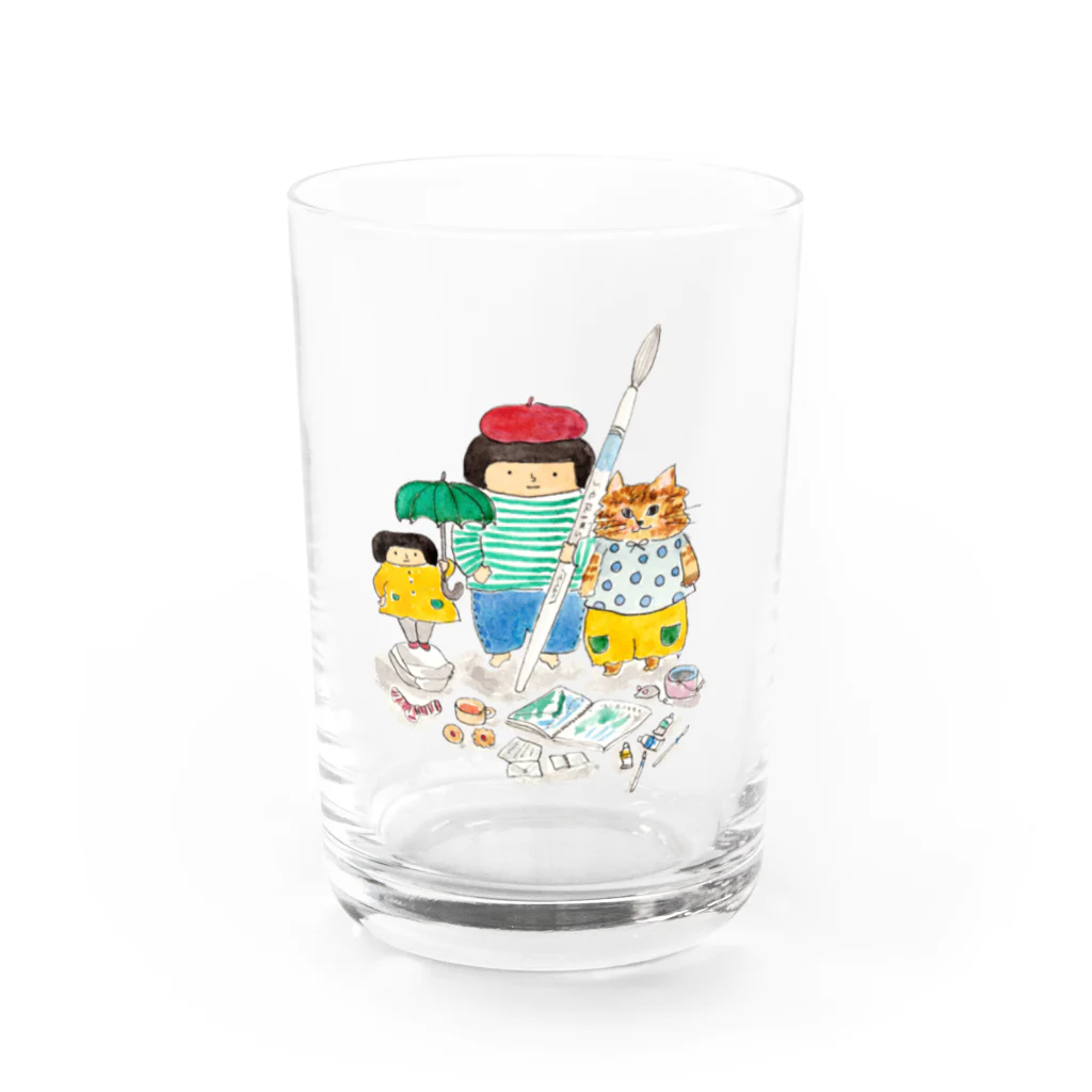 Umi Amaoto のねことまめズ Water Glass :front