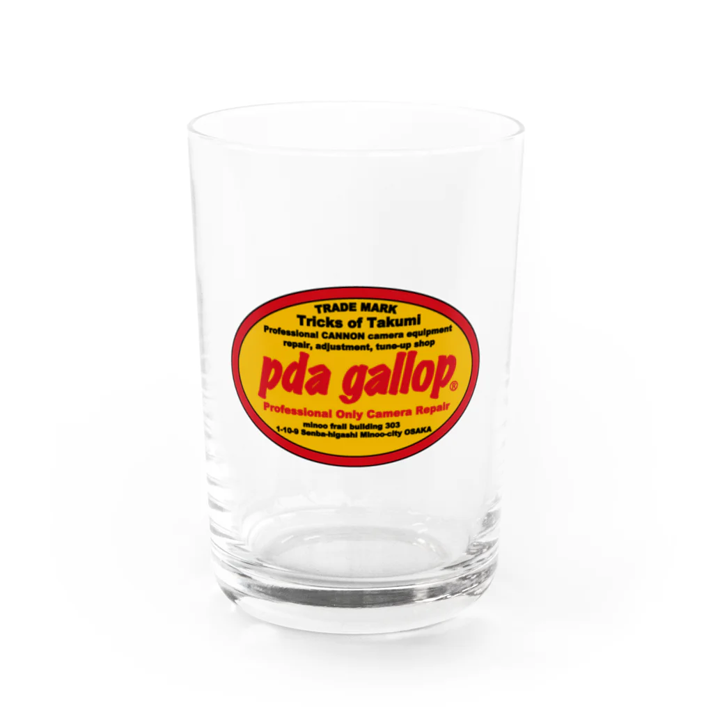 pda gallop official goodsのPDA OVAL LOGO Water Glass :front