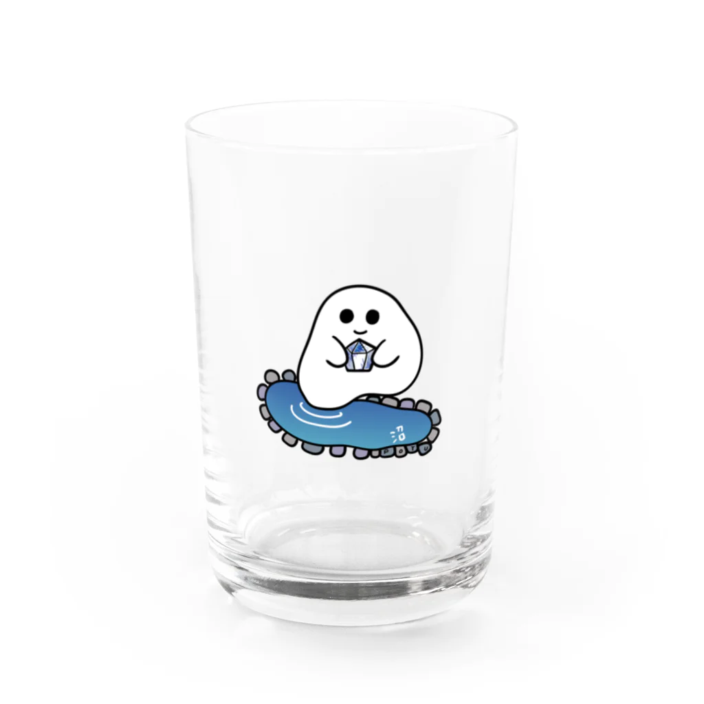 POYUPOYUの石ころポユ君ーデュモルチェライトインクォーツ版 Water Glass :front