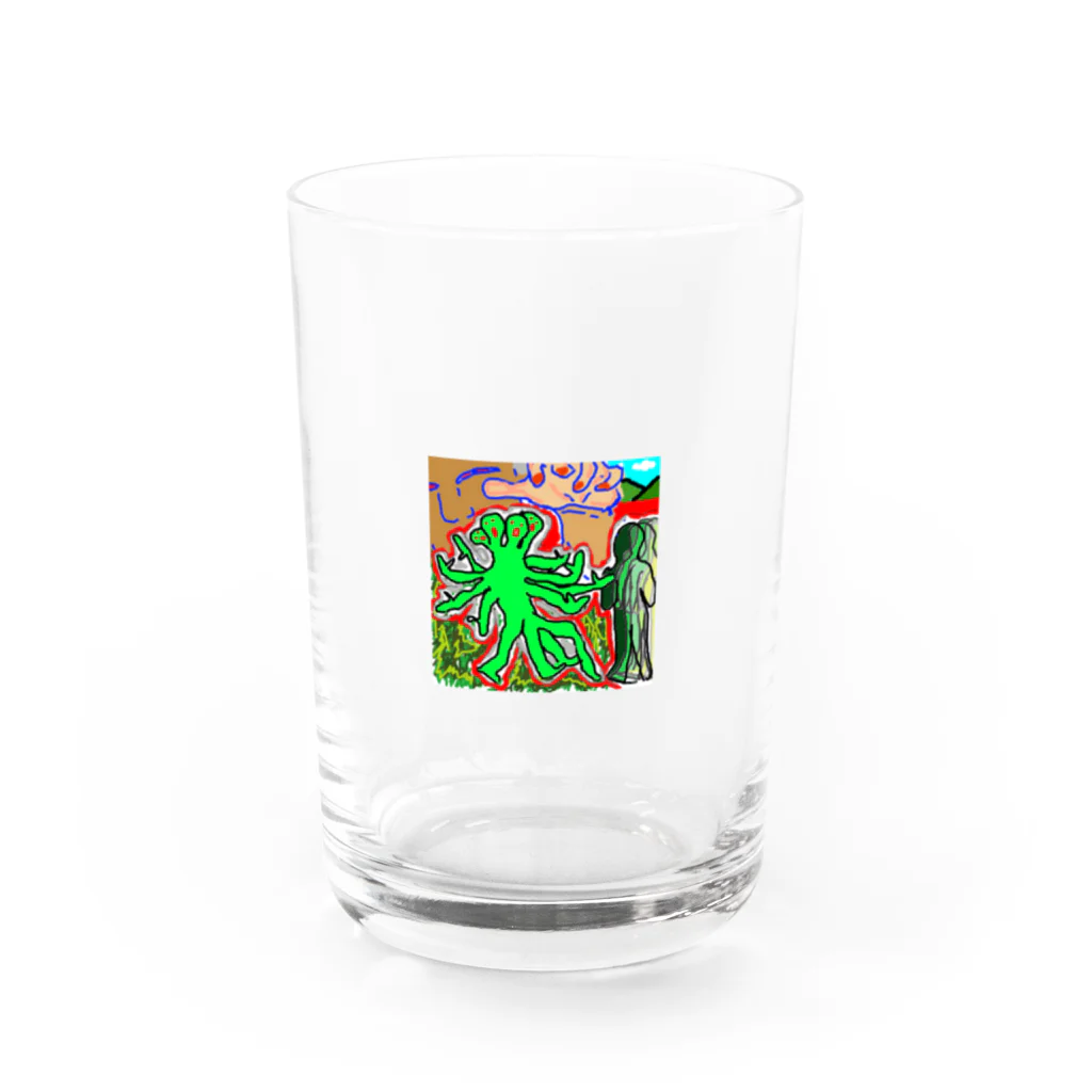 ぶっ飛びの店の四つ葉のクローバー Water Glass :front