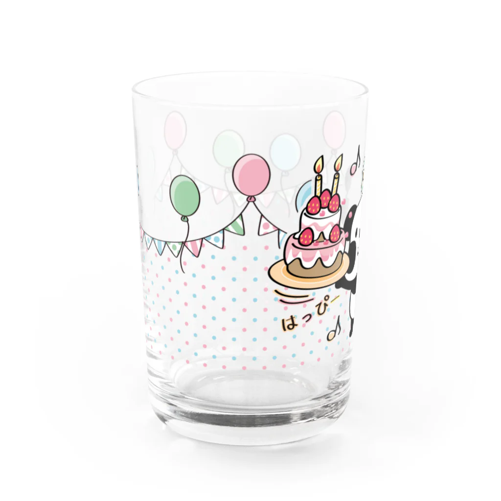 イラスト MONYAAT のズレぱんだちゃんのはっぴーグラス_kyu13 Water Glass :front