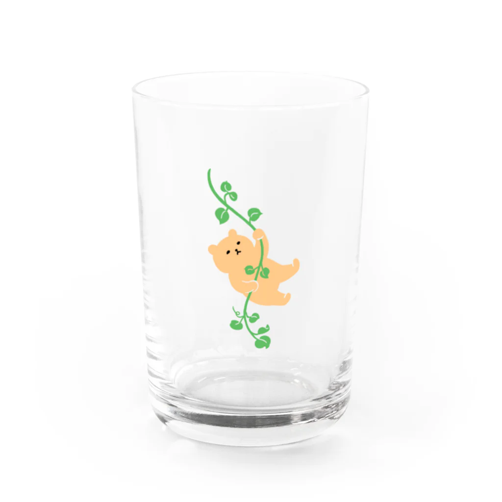 クマ小屋の蔓にからまるクマ Water Glass :front