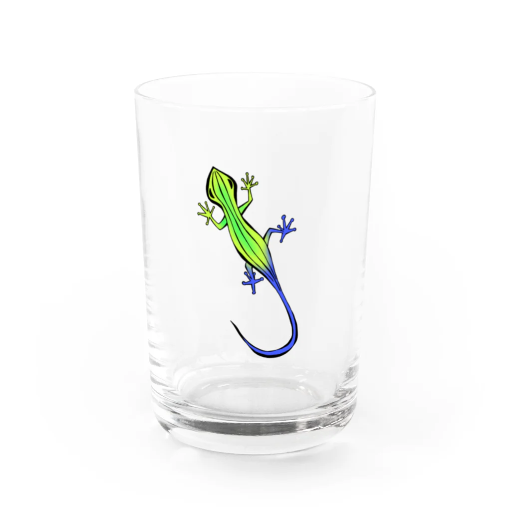 ぱくちのお店のトカゲくん Water Glass :front