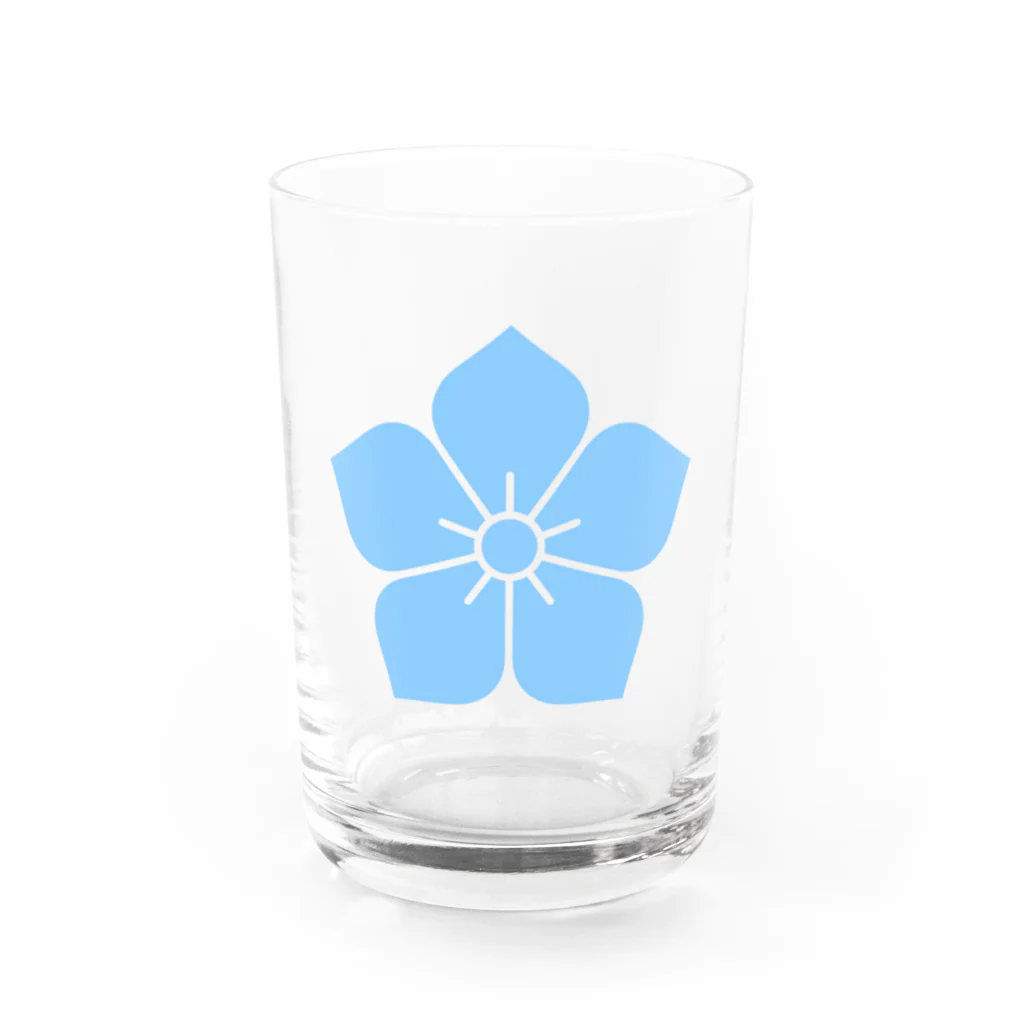 戦国神社 -戦国グッズ専門店-の明智光秀（水色桔梗紋） Water Glass :front