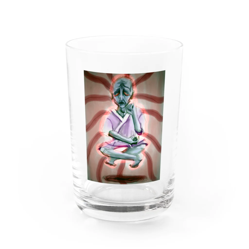 卍鮭＾ゑ＾鮭卍のオーラじじい Water Glass :front